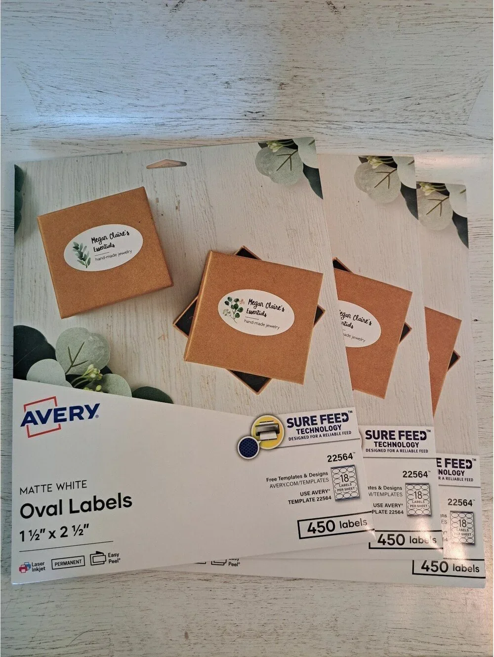 3 Packs Avery Oval Labels 22564 Stickers DIY Craft Printing Create Giftwrapping